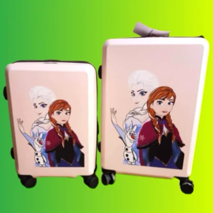 چمدان کودک السا و آنا سایز 20 رنگ صورتی کم رنگ ricardobeverlyhills