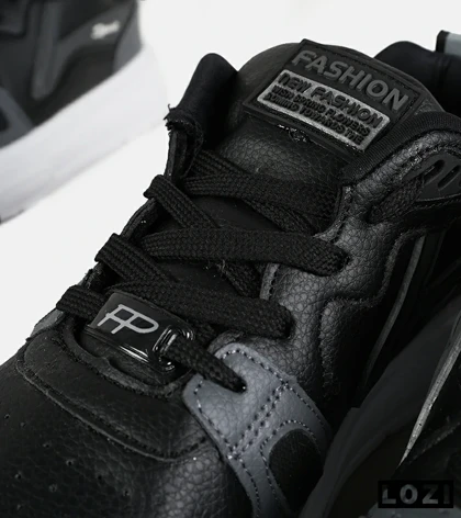 کفش کتانی مردانه مشکی طوسی FASHION مدل 7433