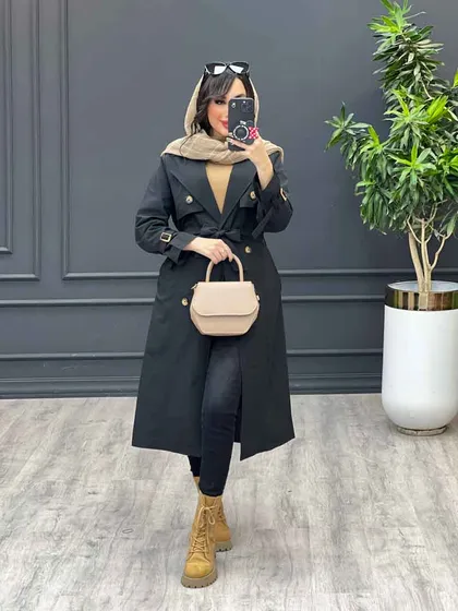 بارانی بلند ژیله دکمه