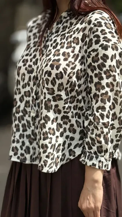 شومیز لینن پلنگی