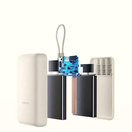 پاوربانک شیائومی PB2030MI ظرفیت 20000 میلی‌آمپرساعت با توان 33 وات و کابل USB-C سرخود