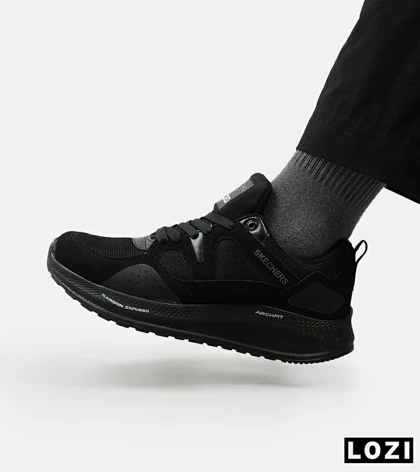 کفش کتانی طبی زنانه و مردانه مشکی SKECHERS archfit v02