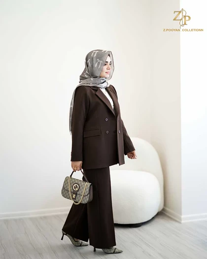 کت و شلوار زنانه کرپ مایلا