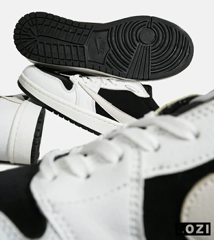 کفش کتانی مردانه سفید مشکی NIKE travis scott مدل 7030