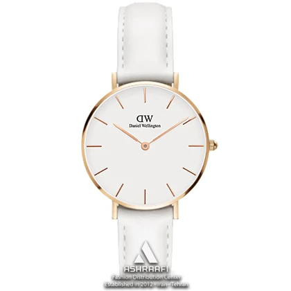 ساعت دنیل ولینگتون بند چرم سفید Daniel Wellington 00117WB