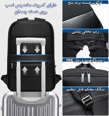 کیف کوله پشتی لپ تاپ 15.6 اینچی اورجینال بنج BANGE 77115