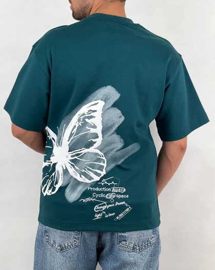 تیشرت مردانه اسپرت مدل لش استورم پروانه چاپ رنگ سبز کد 999111