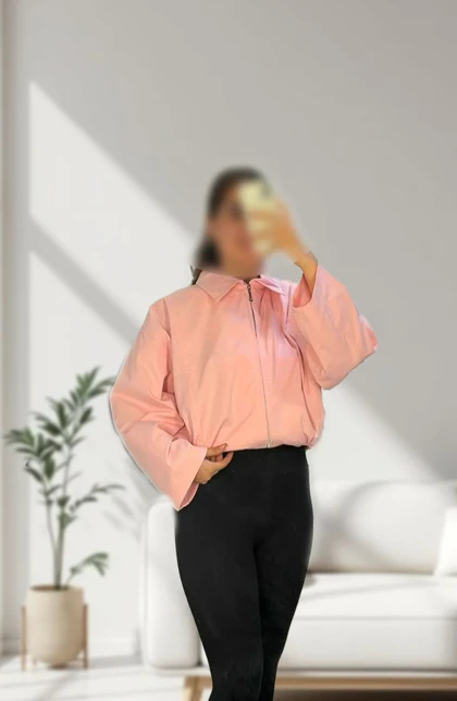 بامبر زارا زنانه پایین کش رنگ پاستیلی