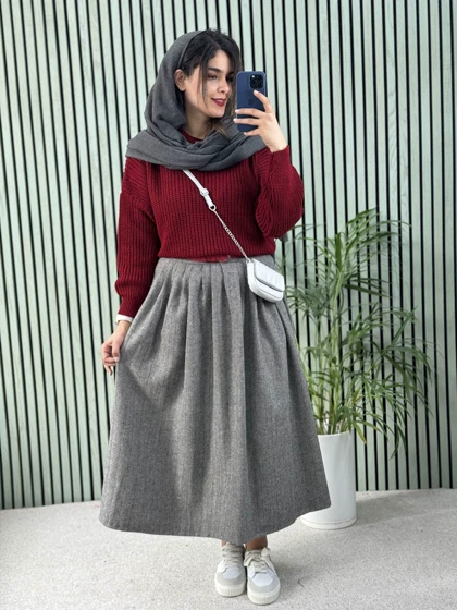 دامن پشمی جناغی