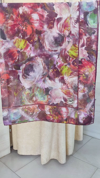 روسری مجلسی کرپ حریر