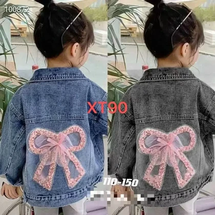 کت جین وارداتی دخترانه طرح پاپیون