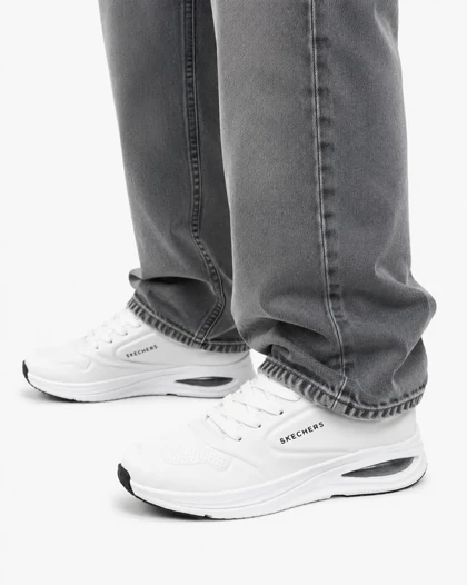 کفش کتانی رانینگ مردانه اسکیچرز زیره کپسولی سفید SKECHERS