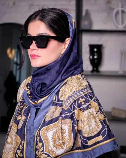شال ابریشم ژاکارد هرمس طناب 20190