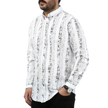 پیراهن آستین بلند طرح دار مردانه مدل 61014112