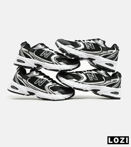کفش کتانی مردانه و زنانه مشکی نقره ای NEW BALANCE 530