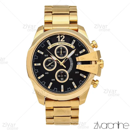ساعت دیزل زنانه شاخدار طلایی صفحه مشکی 106245