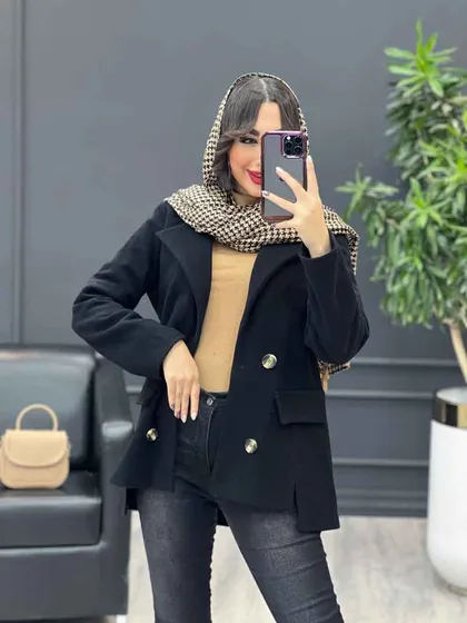 پالتو چهاردکمه جیب نما