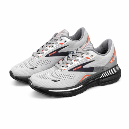 کفش کتانی رانینگ مردانه بروکس طوسی مشکی نارنجی Brooks
