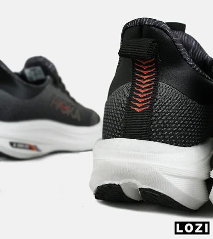 کفش کتانی مردانه و زنانه مشکی خاکستری HOKA مدل 7393