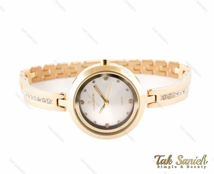 ساعت رومانسون زنانه نگین‌دار طلایی Romanson-3355-L
