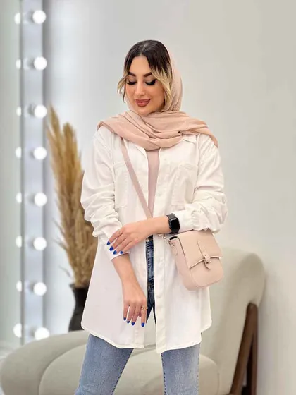 مانتو کتان دو جیب پرند