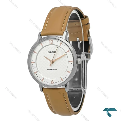 ساعت آنالوگ کاسیو اصلی بند چرم قهوه ای Casio-7694-U