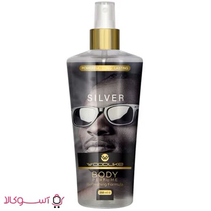 بادی اسپلش مردانه وودلایک مدل silver حجم 250 میل