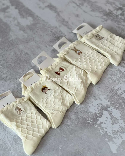 جوراب نیم ساق گلدوزی خرگوشی