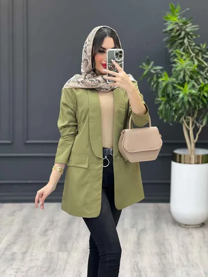 مانتو یقه آرشال جیب نما