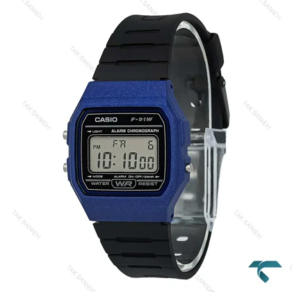 ساعت کاسیو F-91W نوستالژی آبی مشکی Casio-7646-U
