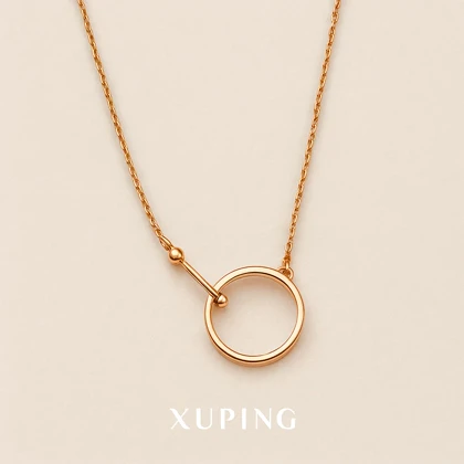 گردنبند زنانه طلایی با آویز حلقه مینیمال – طراحی مدرن و خاص