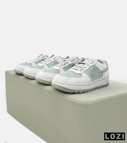 کفش کتانی بزرگ پا طوسی سبز NIKE AIR FORCE مدل 4423