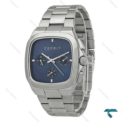 ساعت اسپریت مردانه استیل سه موتور صفحه سرمه ای Esprit-8201-G