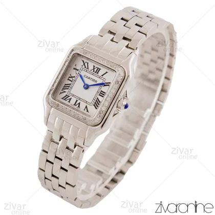 ساعت مچی کارتیر زنانه مدل پنته نقره ای دور نگین 103801