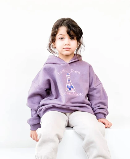 ست هودی شلوار( داخل کرک)طرح گلدان 3 تا 10 سال