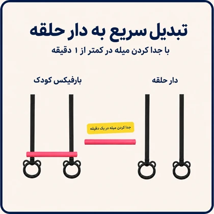 بارفیکس کودک دسته دار تن‌زیب - با مغزی فلزی محکم