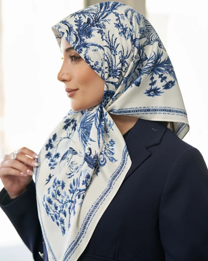 روسری ابریشم توییل دوردستدوز (قواره صد) 30176