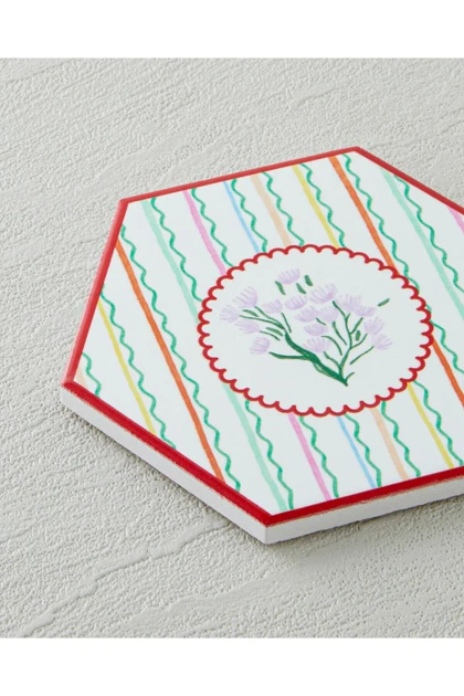 زیرلیوانی سرامیکی English Home مدل Floral Stripe