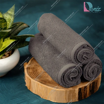 حوله دستی بسته سه عددی ساده رنگ شکلاتی