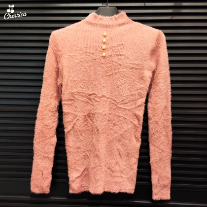 بلوز یقه ایستاده موهر کالباسی زنانه کد 37