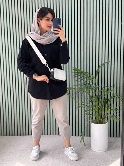 مانتو جین رنگی نیلای