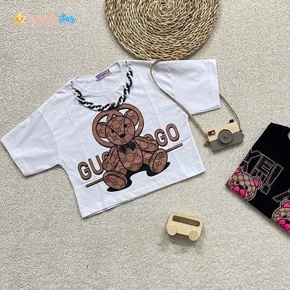 کراپ دخترانه تدی 2 رنگ 3 الی 10 سال