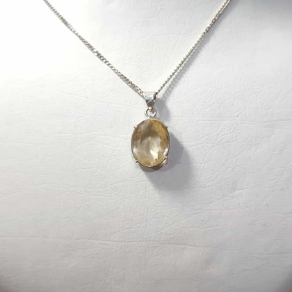 آویز نقره با سنگ سیترین اصل کد 1000