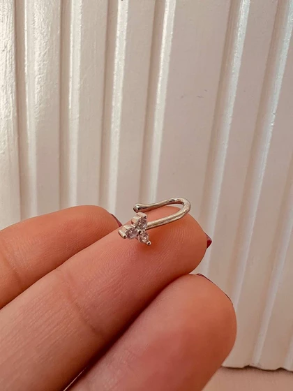 پیرسینگ فیک بینی بدون نیاز به سوراخ سه نگینه