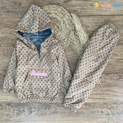 ست هودی شلوار دخترانه داخل خز Louis Vuitton