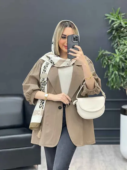 مانتو لینن تک دکمه
