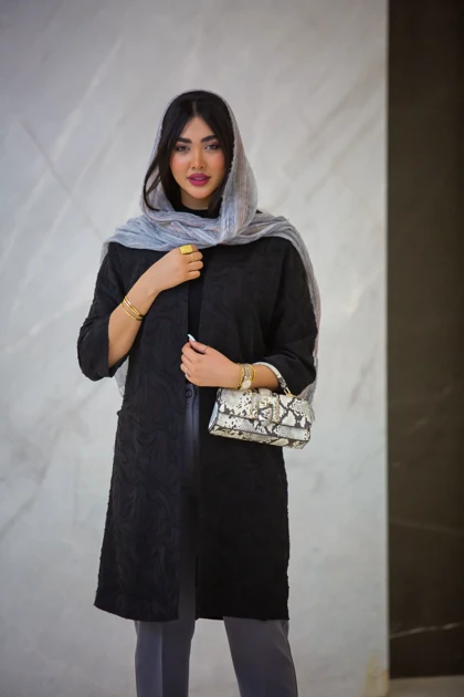 مانتو ژاکارد جیب هلال