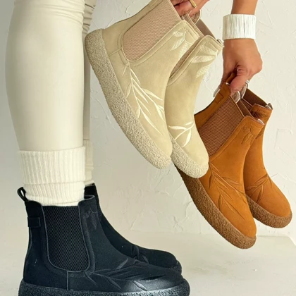 نیم بوت گلدوزی زیره برفی روژکا 4204