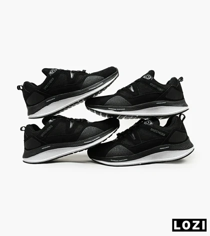 کفش کتانی طبی زنانه و مردانه مشکی سفید SKECHERS archfit v02