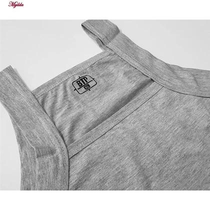 زیرپوش رکابی یقه خشتی مردانه برهان تن پوش مدل پنبه‌ای ملانژ کد 1011